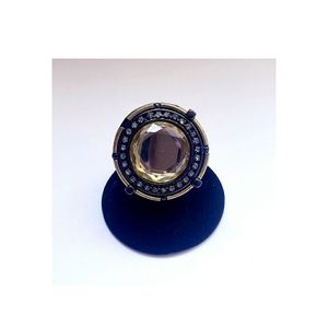 Exquisite Big Gold Rhinestone Statement Ring